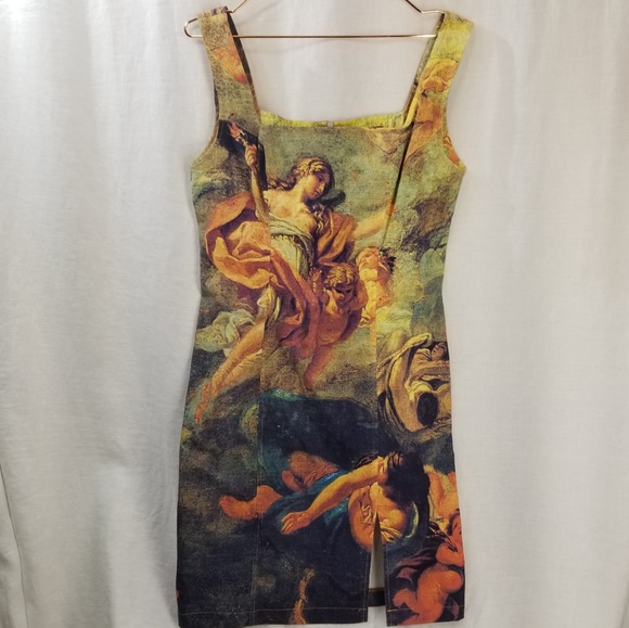 Domallo Dresses & Skirts - VTG Domallo Italian Dress Renaissance Print SZ 10